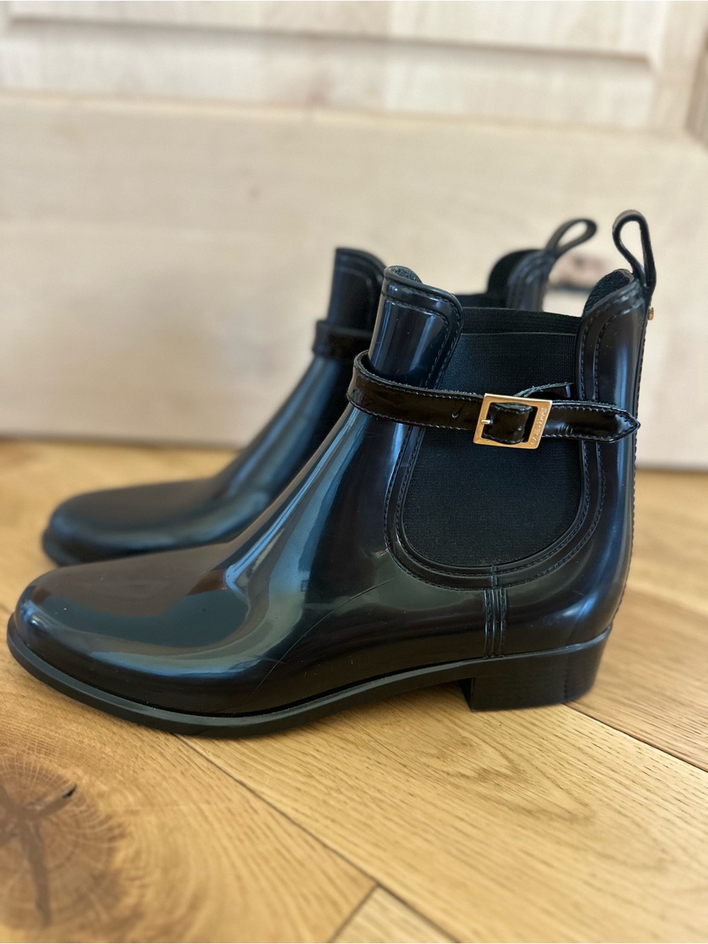 Jimmy Choo Jai Black Rubber Short Rain Boots